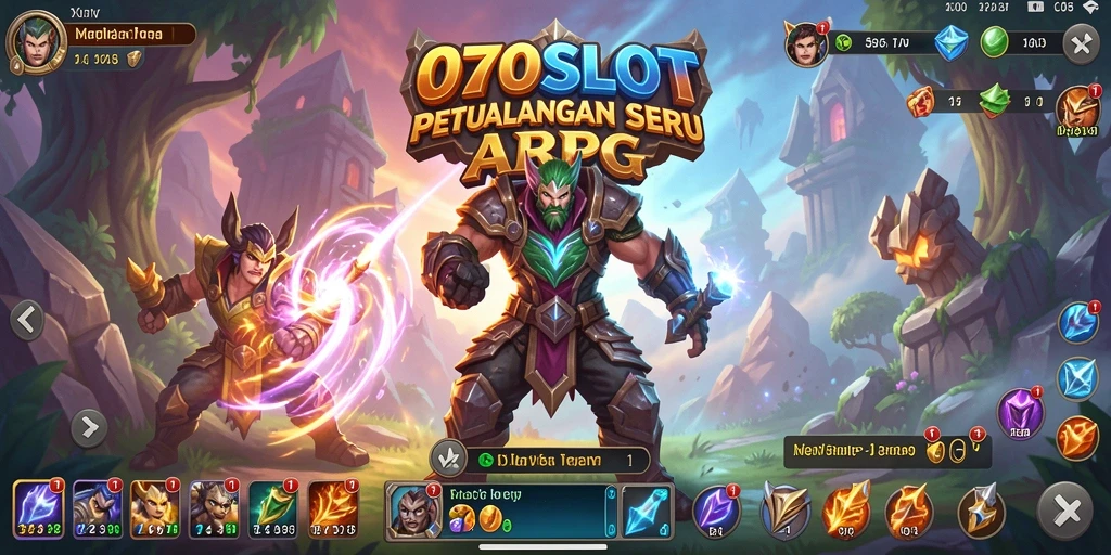 Tangkapan layar menunjukkan pertarungan karakter di dunia 070SLOT yang menegangkan.