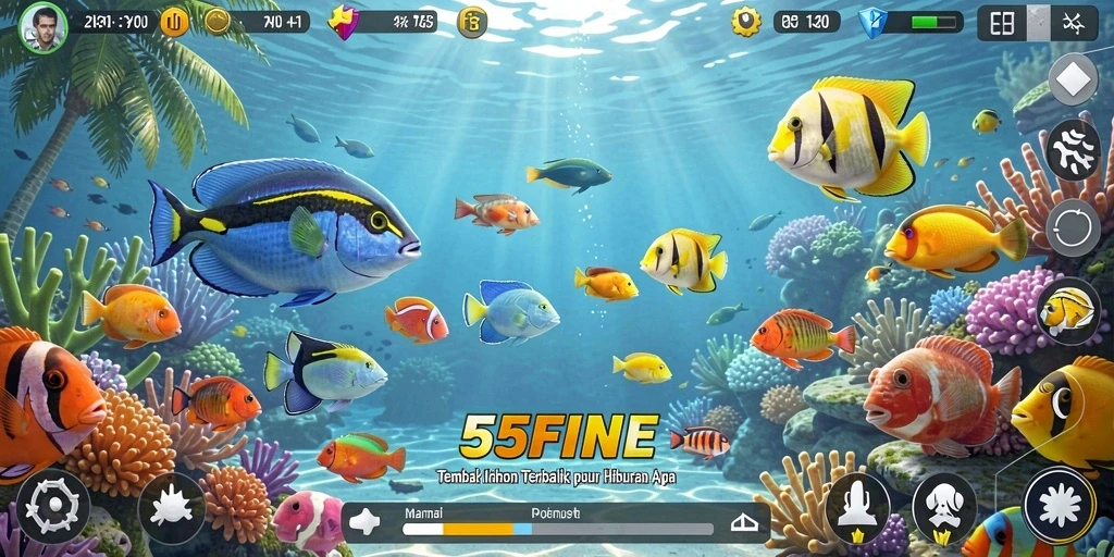 Tampilan gameplay Tembak Ikan yang menarik dan mengasyikkan.