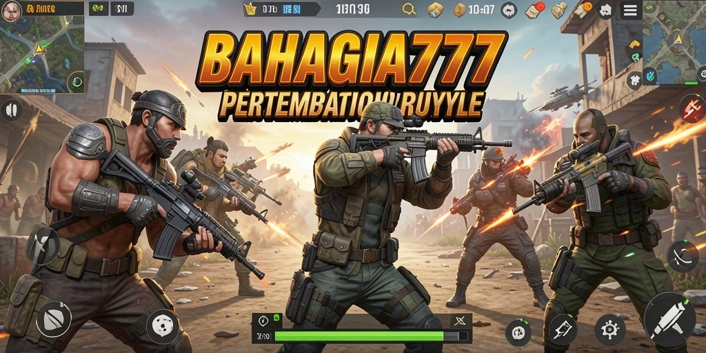 Screenshot gameplay dari BAHAGIA777 yang menunjukkan pertempuran dinamis.