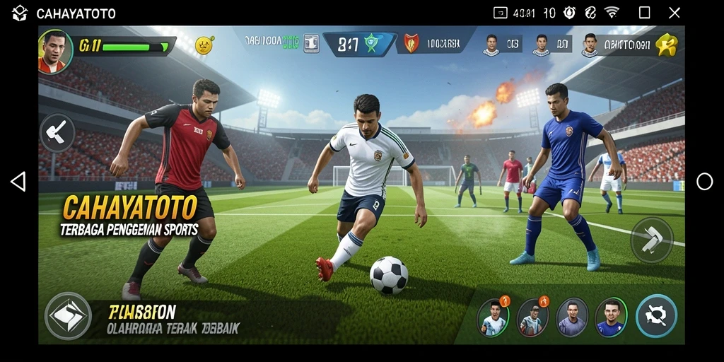 Screenshot gameplay CAHAYATOTO yang menampilkan aksi seru dalam olahraga.