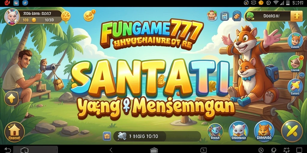 Tampilan gameplay FUNGAME777 yang penuh warna dan menyenangkan.