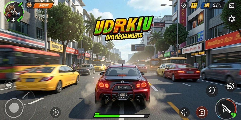 Tangkapan layar gameplay IDRRP yang menunjukkan balapan mendebarkan.