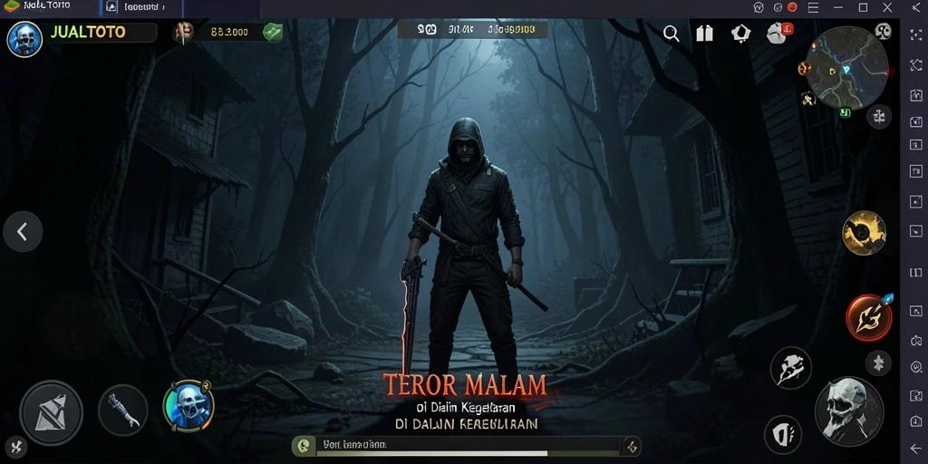 Screenshot dari gameplay menakutkan dalam JUALTOTO.