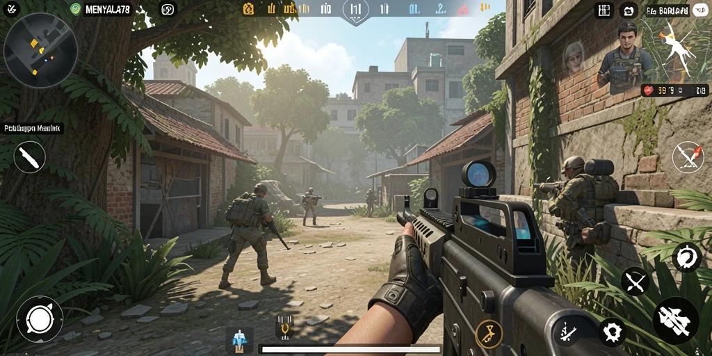 Tangkapan layar gameplay <strong>MENYALA78</strong> menunjukkan aksi tembak-menembak yang mendebarkan.
