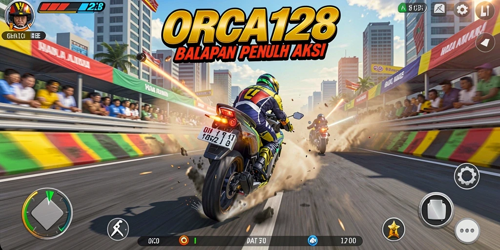 Tampilan menakjubkan dari gameplay balapan motor yang intens.