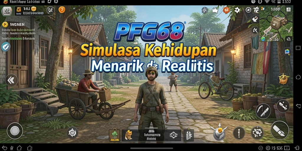 Tampilan gameplay PGG68 yang menggambarkan momen interaksi sosial.