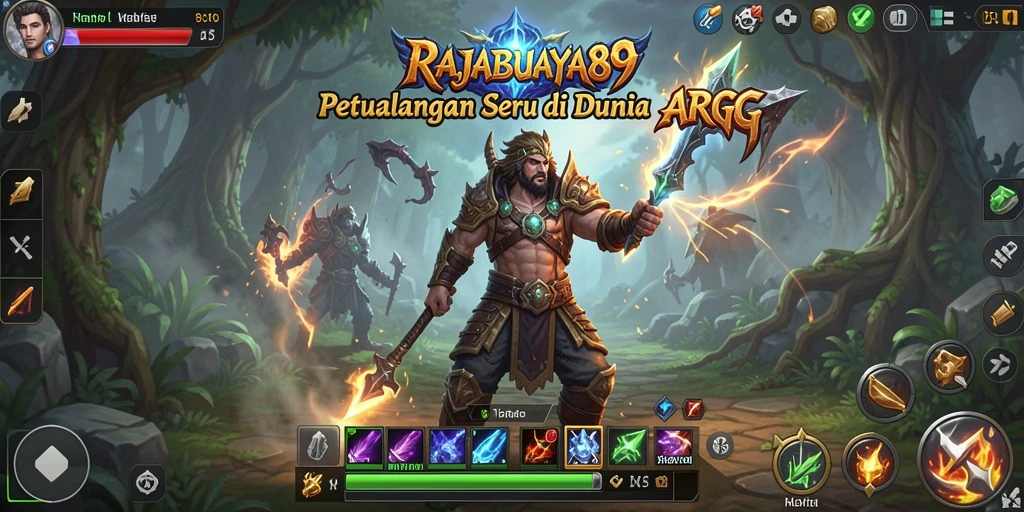 Screenshot menunjukkan aksi pertarungan dinamis dalam RAJABUAYA89.