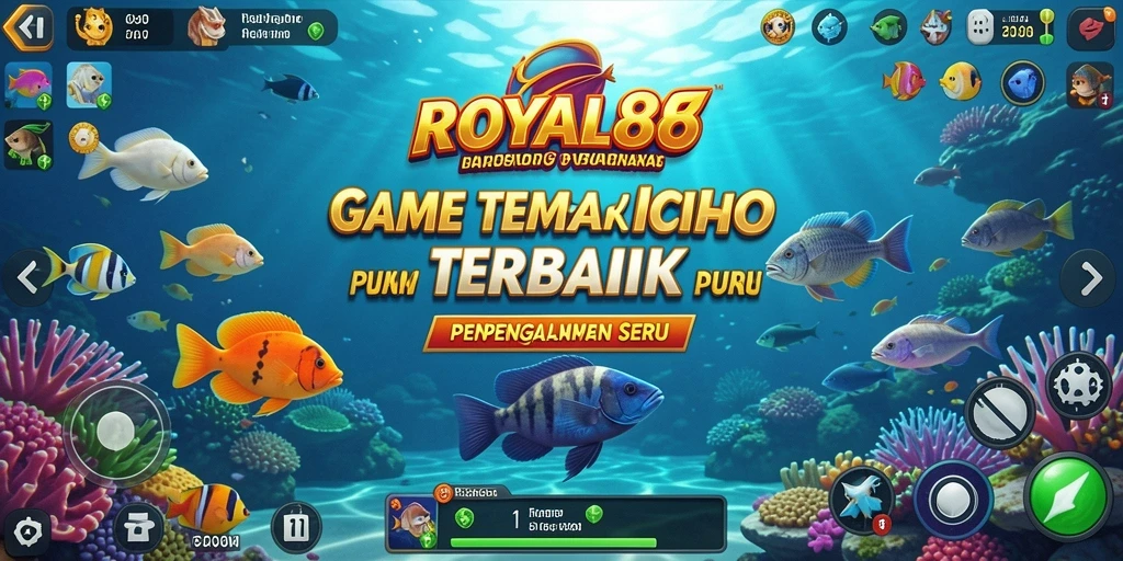 Tampilan gameplay seru dalam ROYAL88 dengan aksi menembak ikan.