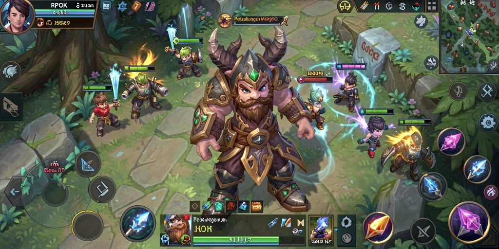Tampilan gameplay RPOK yang epik dengan pertarungan mendebarkan.
