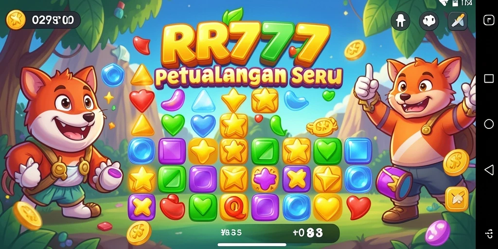 Tampilan gameplay seru RR777 yang penuh warna dan tantangan.