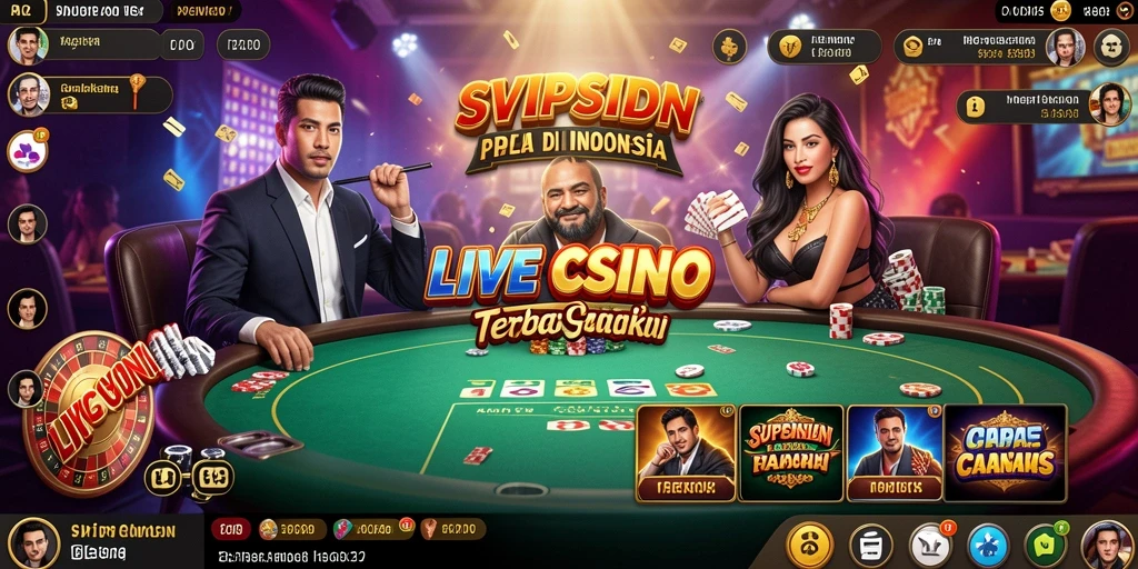 Screenshot gameplay SVIPSIDN menampilkan dealer profesional dan interaksi langsung dengan pemain.